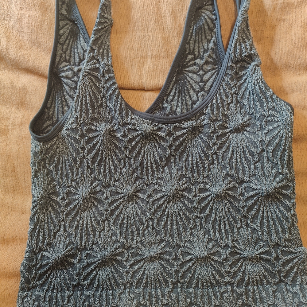 Full Tilt Gray Textured Tank Top